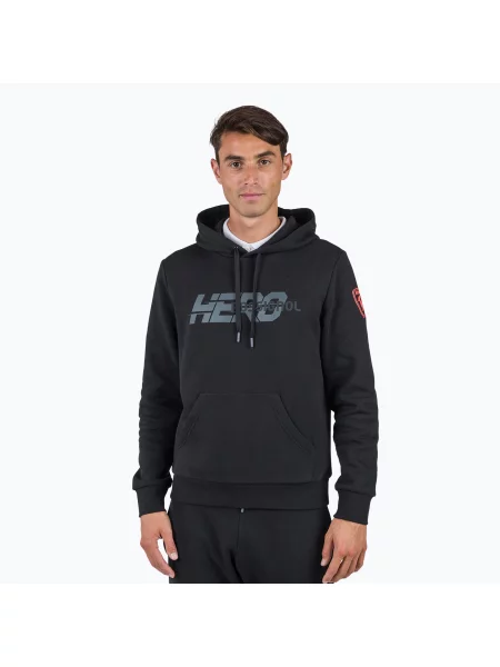 Férfi pulóver Rossignol New Hero Hoodie black New Hero Hoodie fekete