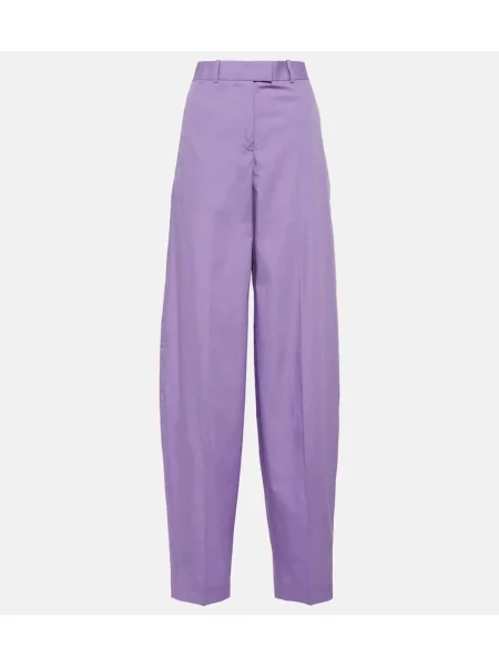 Pantaloni The Attico cu talie înaltă violet