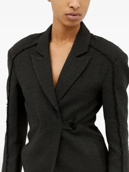 Sacou Ganni din tweed negru