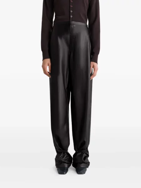 Pantaloni Lemaire din piele negru