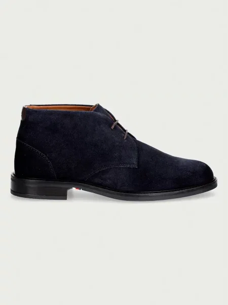 Tommy Hilfiger čevlji semišasti CORPORATE DRESSY SUEDE LACE BOOT modra
