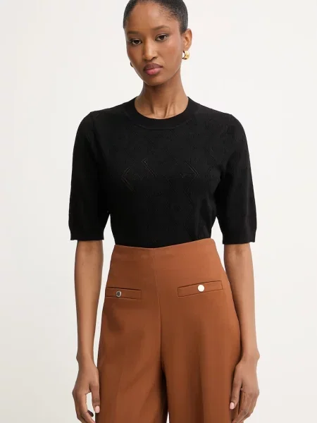 Morgan pletena majica z viskozo črna