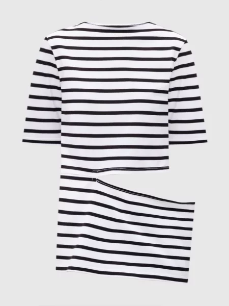 Футболка в смужку з розрізом Y`s Yamamoto біла