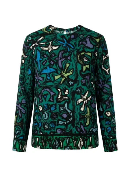 Top Valentino Garavani cu imagine cu imprimeu abstract verde