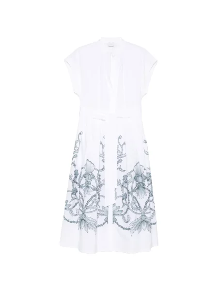 Rochie midi Eleventy cu model floral alb