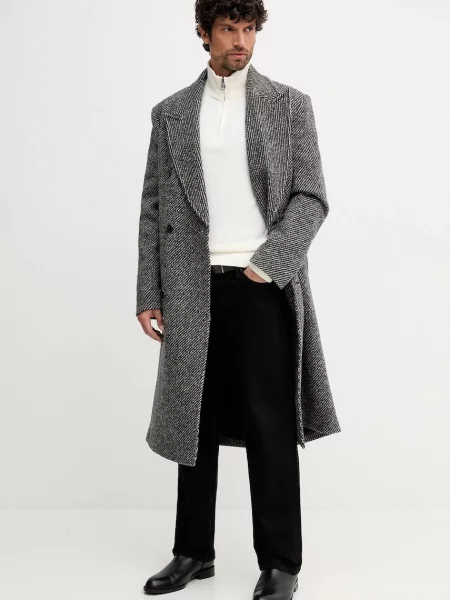 Tommy Hilfiger Pulover ZIP MOCK cu adaos de cașmir bej