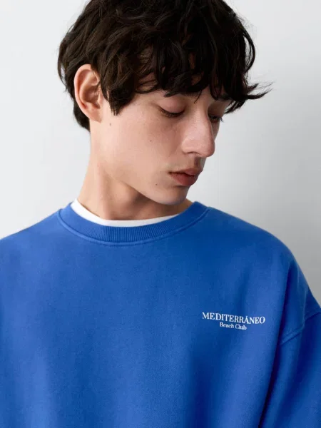 Bluza ze wzorem electric blue Teen XXS MANGO TEEN niebieska