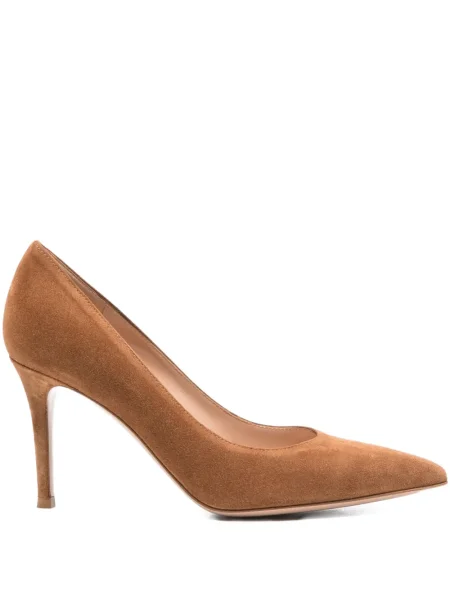 Pantofi cu toc Gianvito Rossi din piele de căprioară maro