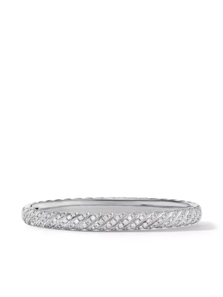 Aur alb diamant brăţară David Yurman alb
