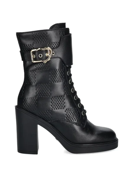 Botine Love Moschino cu cataramă cu motiv cu inimi negru