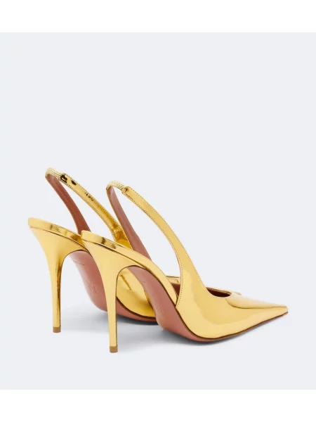 Pantofi cu toc Amina Muaddi din piele slingback