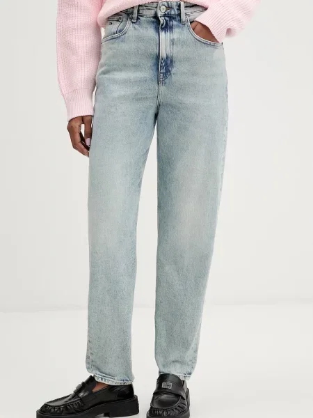 Tommy Jeans blugi relaxed fit pentru femei albastru