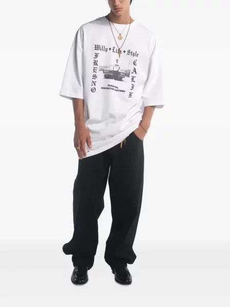 Tricou Willy Chavarria cu imagine alb