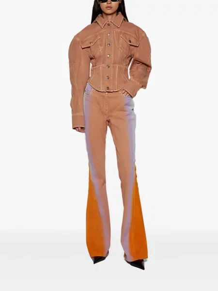 Džinsinė striukė Mugler ruda