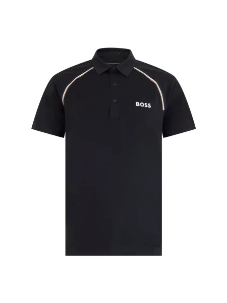 Krótka koszulka polo Boss z krótkim rękawem czarna