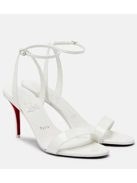 Sandale Christian Louboutin din piele slingback alb