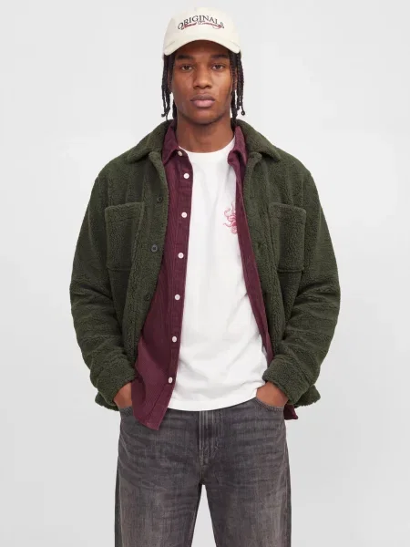 JACK & JONES Φθινοπωρινό και ανοιξιάτικο μπουφάν JORBLEECKER σκούρο πράσινο