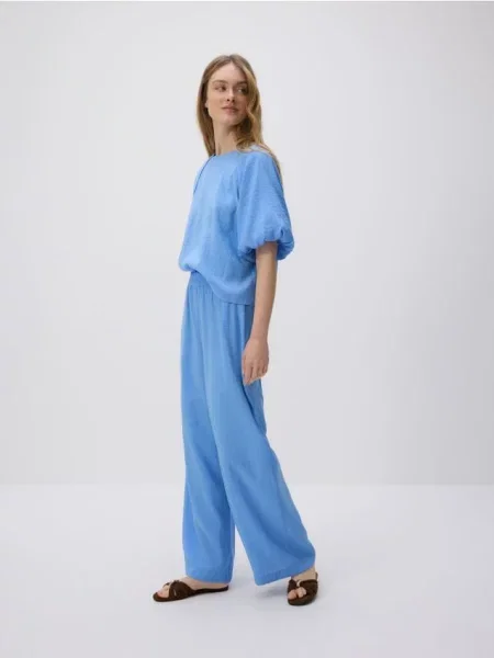 Reserved Штани вільного крою з модалом синій