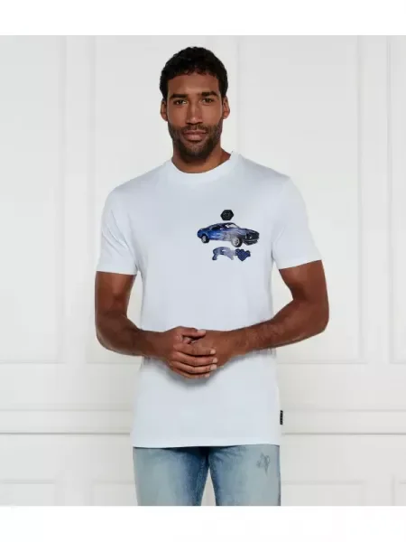Philipp Plein Tricou Cars Racing alb