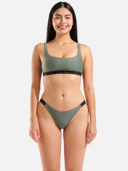 ARENA Costum de baie două piese Solid Beach verde negru