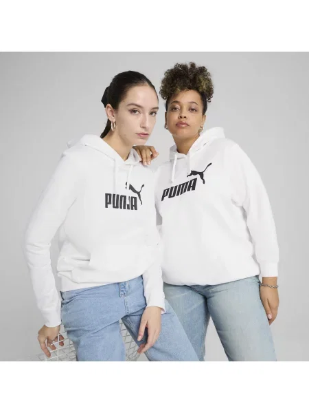 PUMA bluza z kapturem z logo ESS Odzież S biały