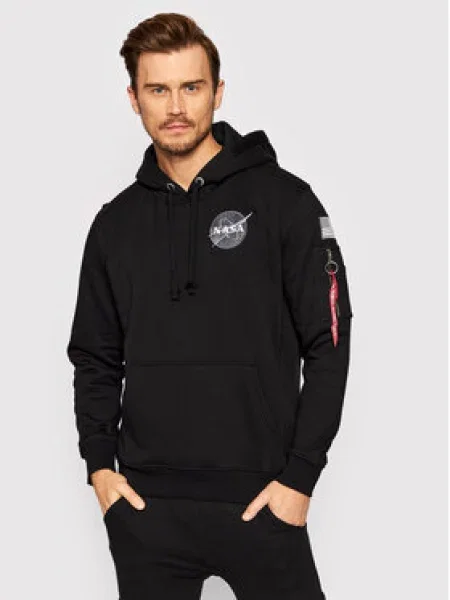 Кофта Alpha Industries Space Shuttle з капюшоном з принтом чорний