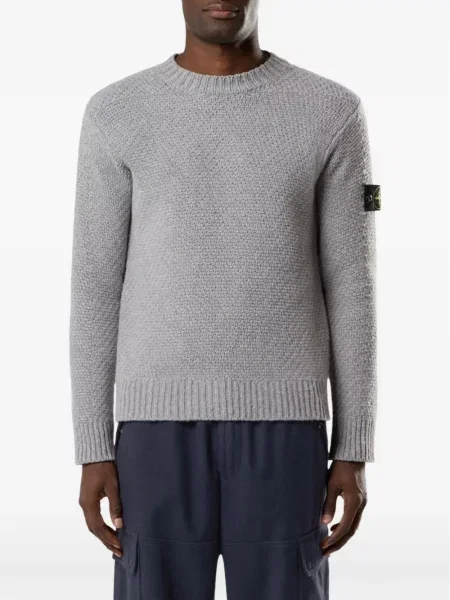 Pulover Stone Island cu strasuri gri