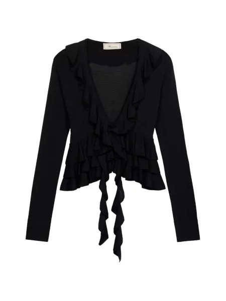 Cardigan Blumarine cu volane negru