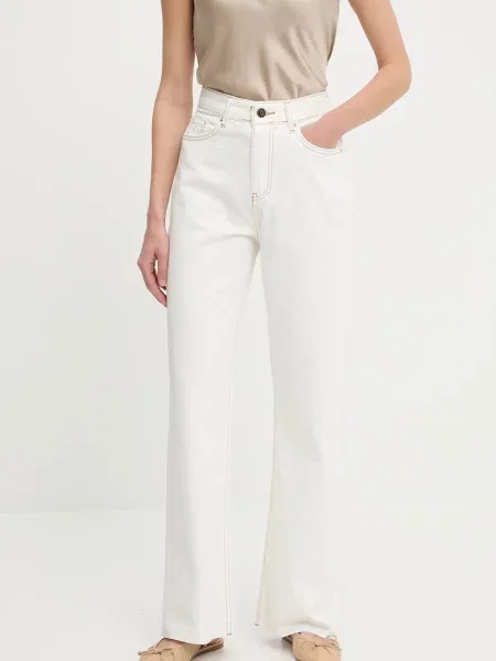 Дънки Answear Lab с висока талия бяло