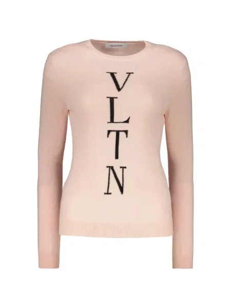 Pulover Valentino Garavani cu imagine roz
