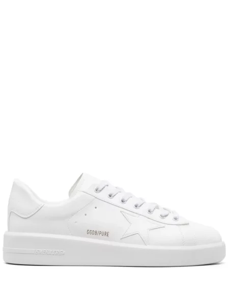 Sneakerși Golden Goose cu șireturi din dantelă alb