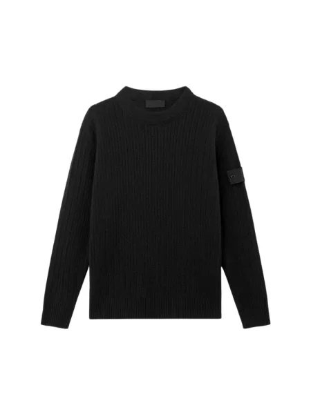 Sweter Stone Island wełniany z kamieniami czarny