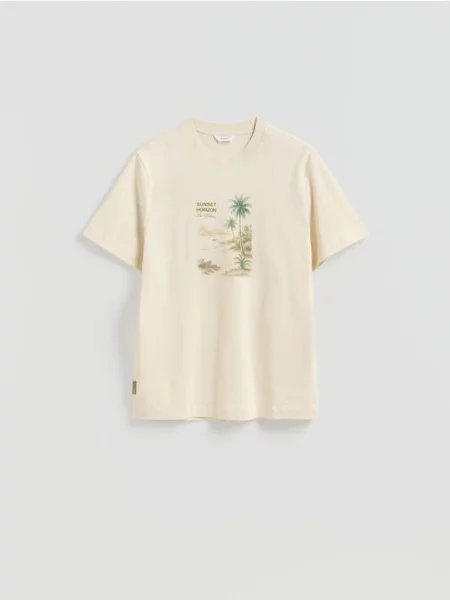 Reserved Tricou regular cu imprimeu nude
