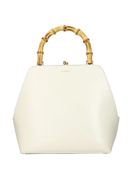 Geantă shopper Jil Sander din piele alb