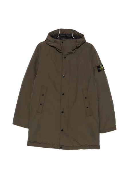 Geacă Stone Island cu glugă cu strasuri verde
