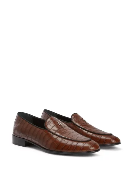 Iš natūralios odos loaferiai Giuseppe Zanotti ruda