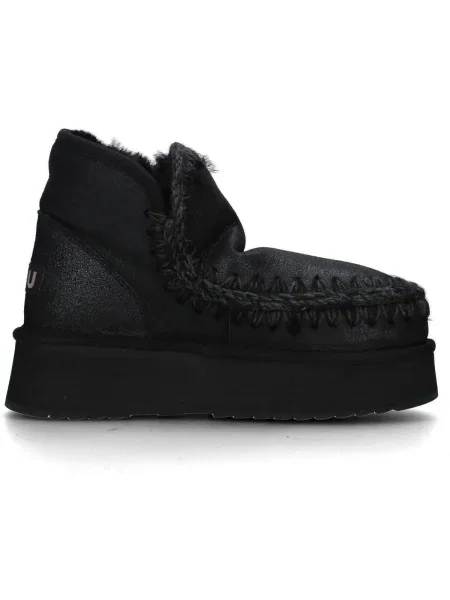 Pantofi Mou din piele cu platformă negru