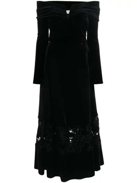 Rochie Nissa de catifea de costum negru