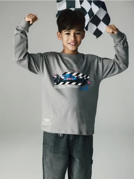 Reserved Longsleeve Team Alpine F1 ciemnoszary