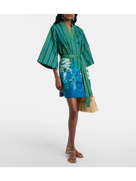 Rochie tip cămașă Alemais cu imagine verde