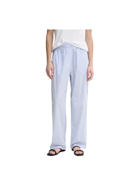 MUNTHE spodnie FIDDA szerokie high waist niebieski