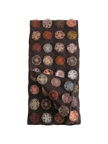 Vuneni šal Sophie Digard s cvjetnim printom smeđa