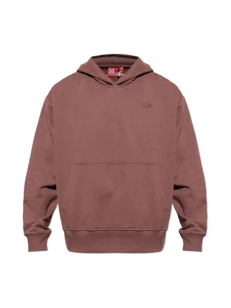 Bluza z kapturem Diesel z kapturem brązowa