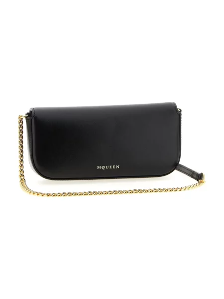 Kopertówka Alexander Mcqueen skórzana czarna