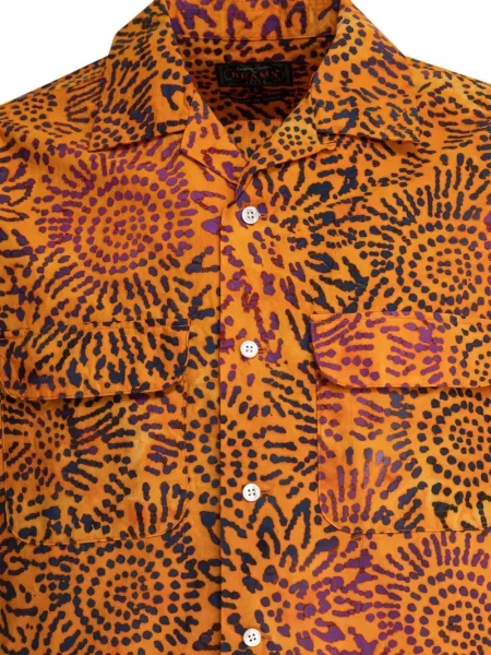 Cămașă Beams Plus cu model floral cu imagine portocaliu