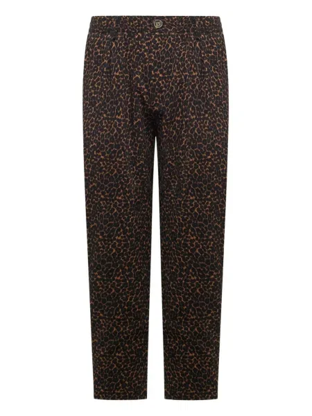Pantaloni Pierre-louis Mascia cu imagine cu model leopard plisate maro