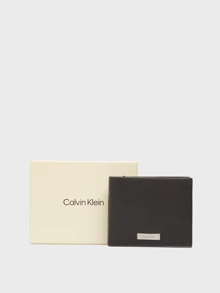 Кожаный кошелек Calvin Klein черный