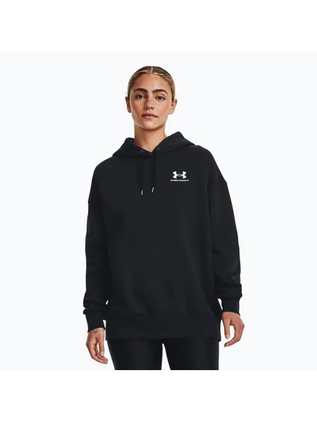 Hanorac pentru femei Under Armour Icon Fleece Hoodie black/white alb