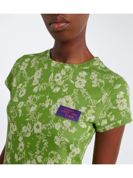 Tricou Loewe cu model floral verde