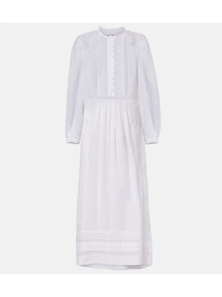 Maksi sukienka maxi Marant Etoile koronkowa garniturowa biała